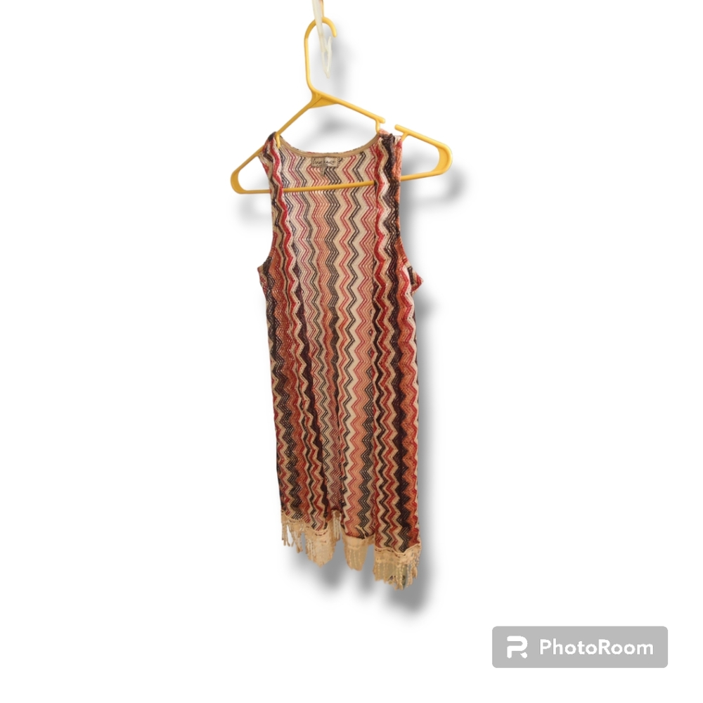 CraveFame by Almost Famous (medium) duster vest, kimono vest, Fall colors.